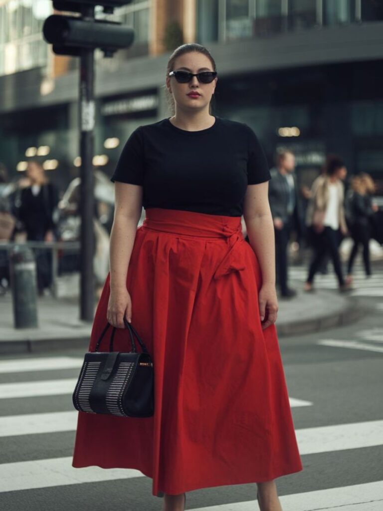 chubby how to wear long skirts for plus size