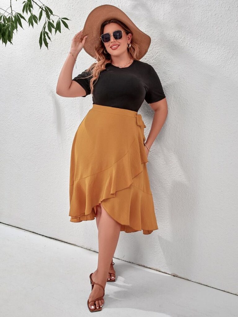chubby how to wear long skirts for plus size