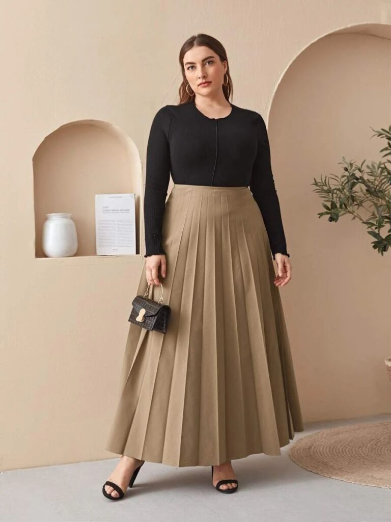 chubby how to wear long skirts for plus size
