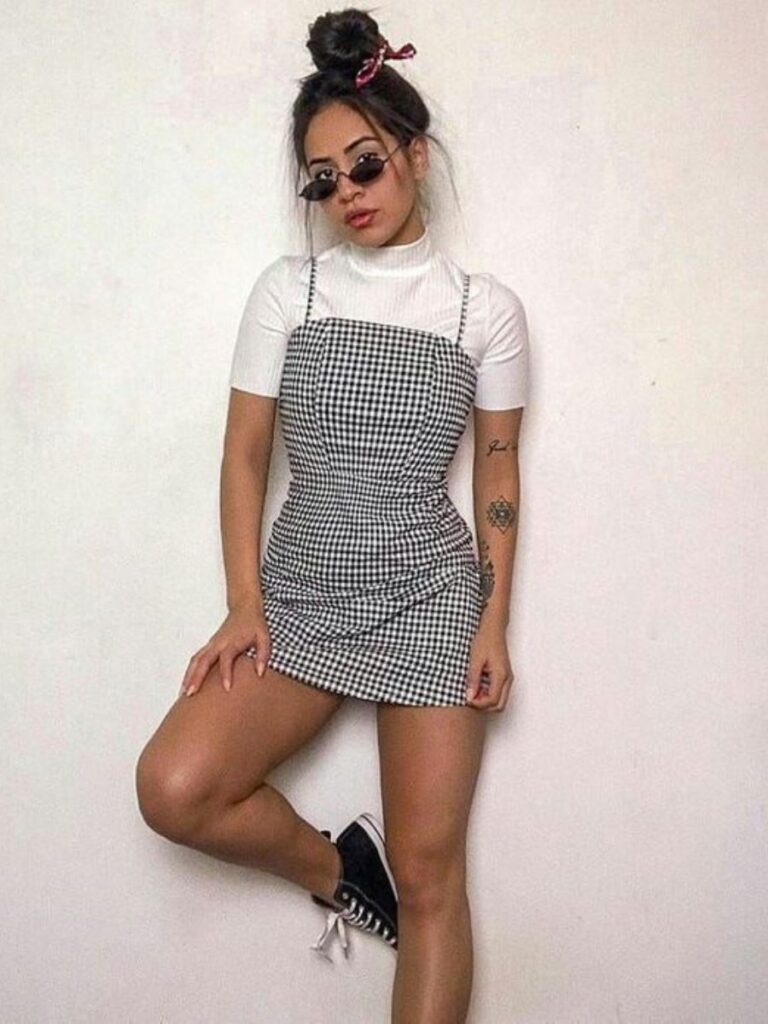 shirt under dress aesthetic