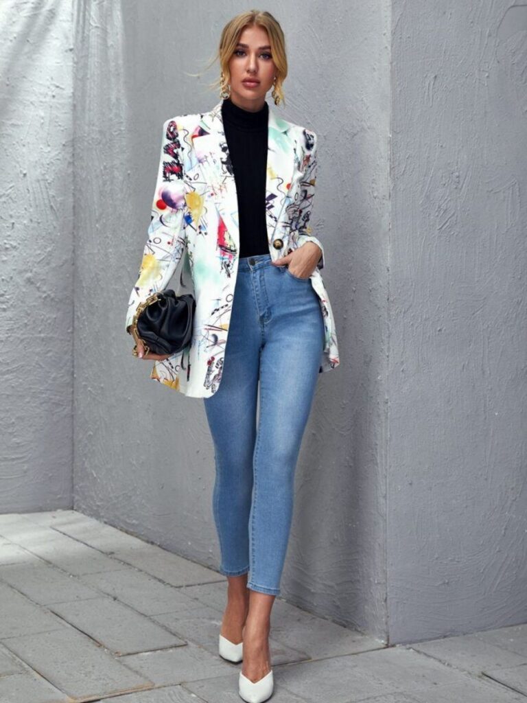 blazer with jeans women